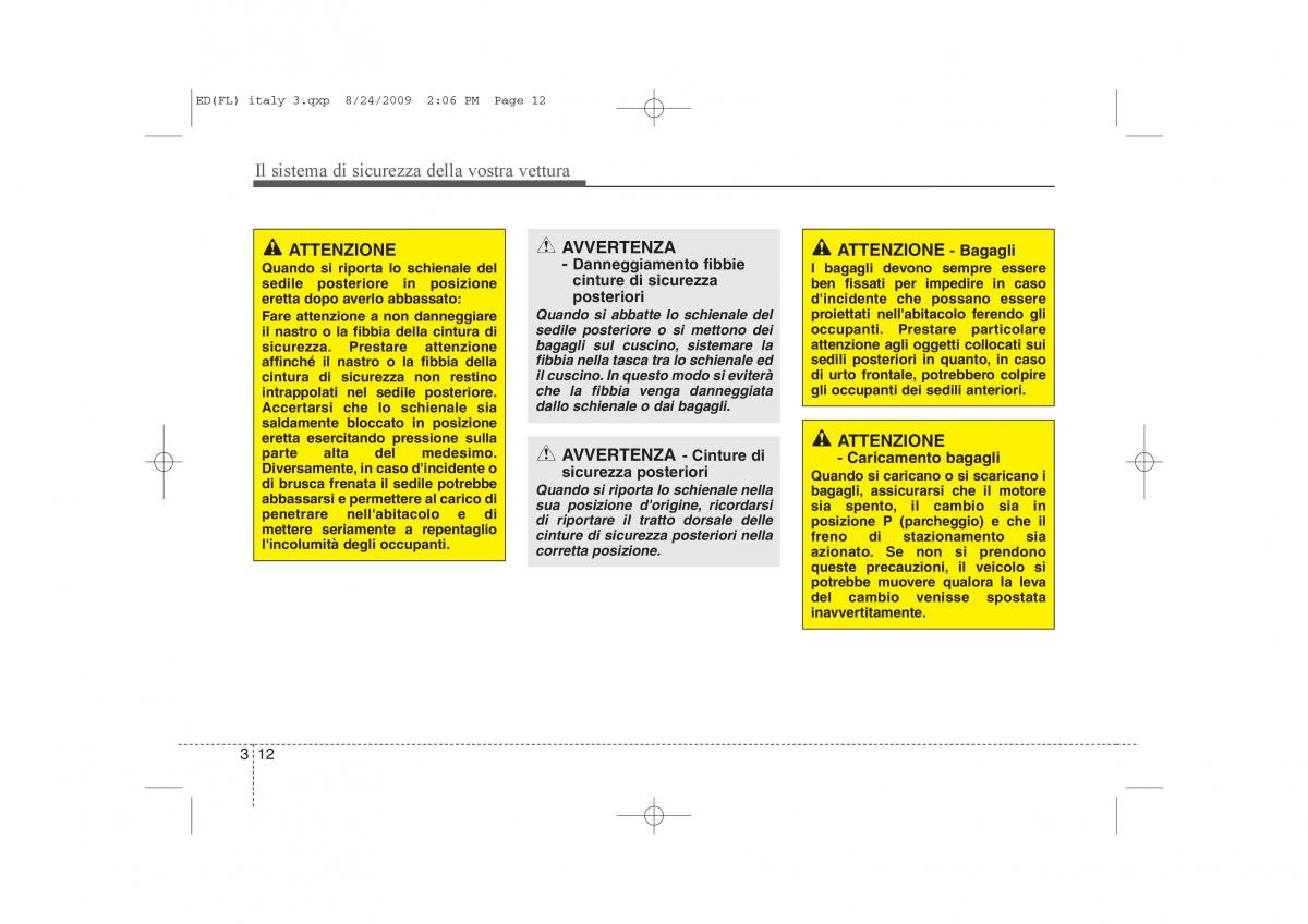 KIA Ceed I 1 manuale del proprietario / page 25