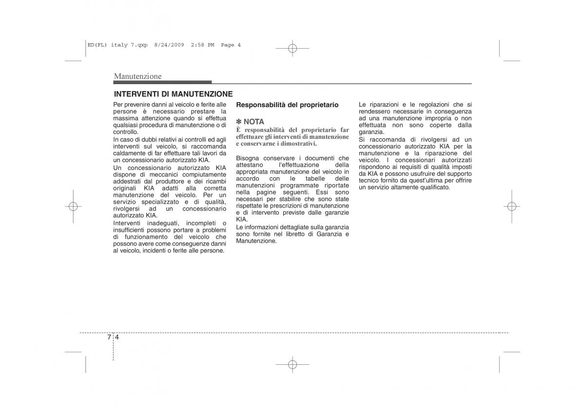 KIA Ceed I 1 manuale del proprietario / page 304