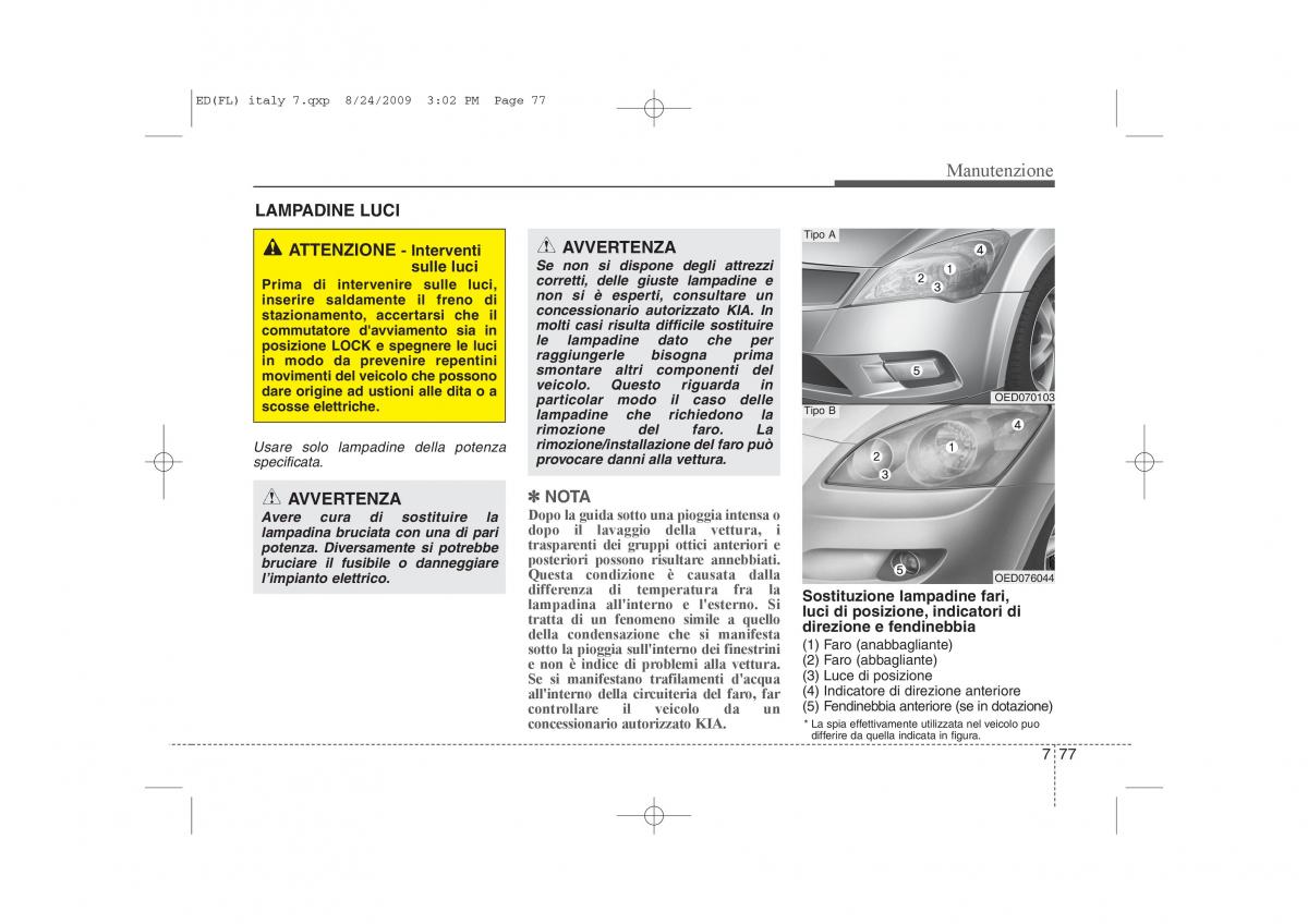 KIA Ceed I 1 manuale del proprietario / page 377