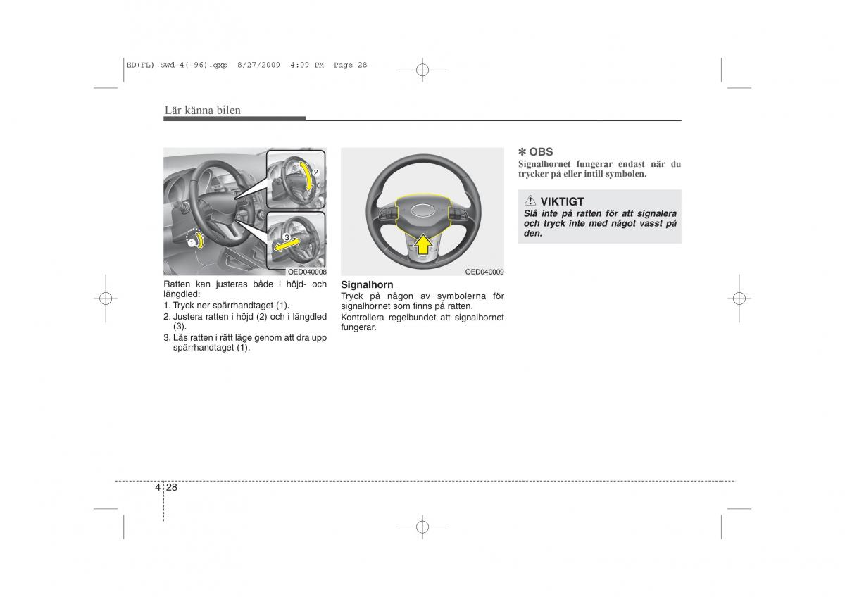 KIA Ceed I 1 instruktionsbok / page 89