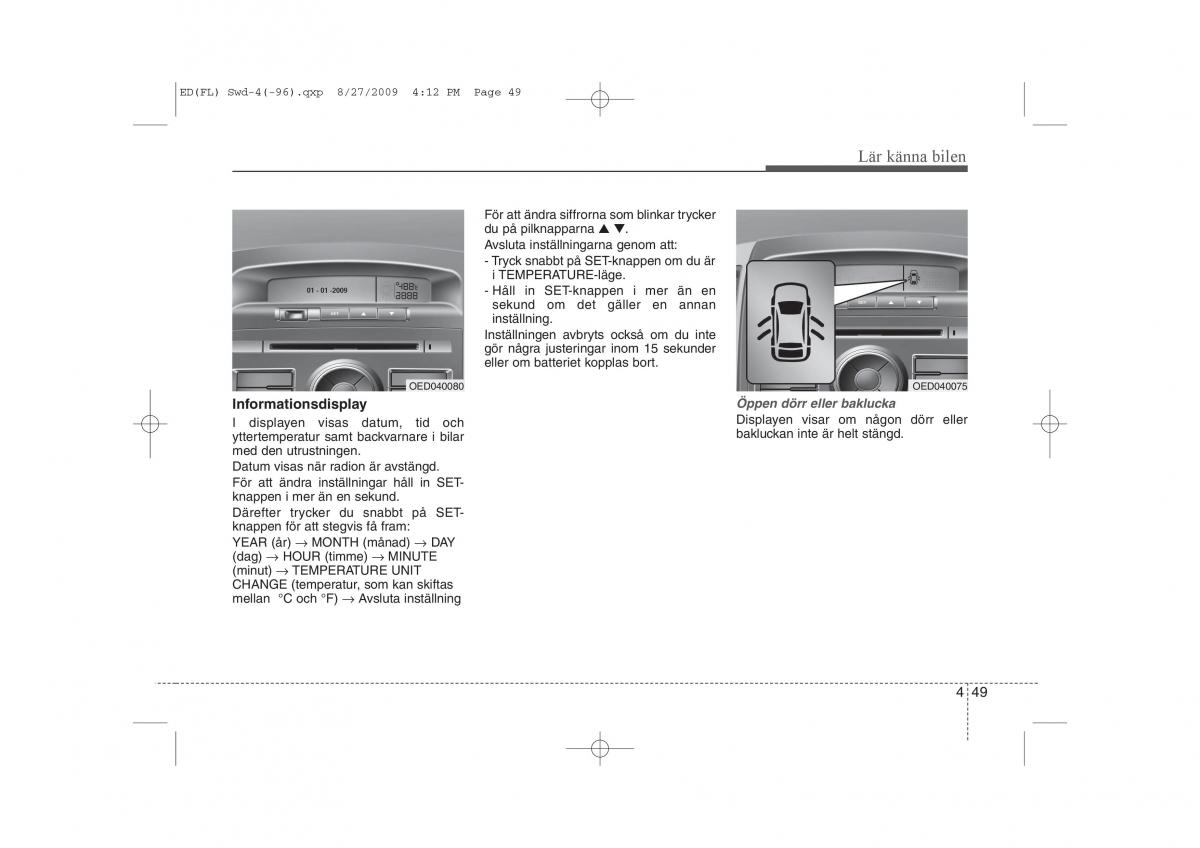 KIA Ceed I 1 instruktionsbok / page 110