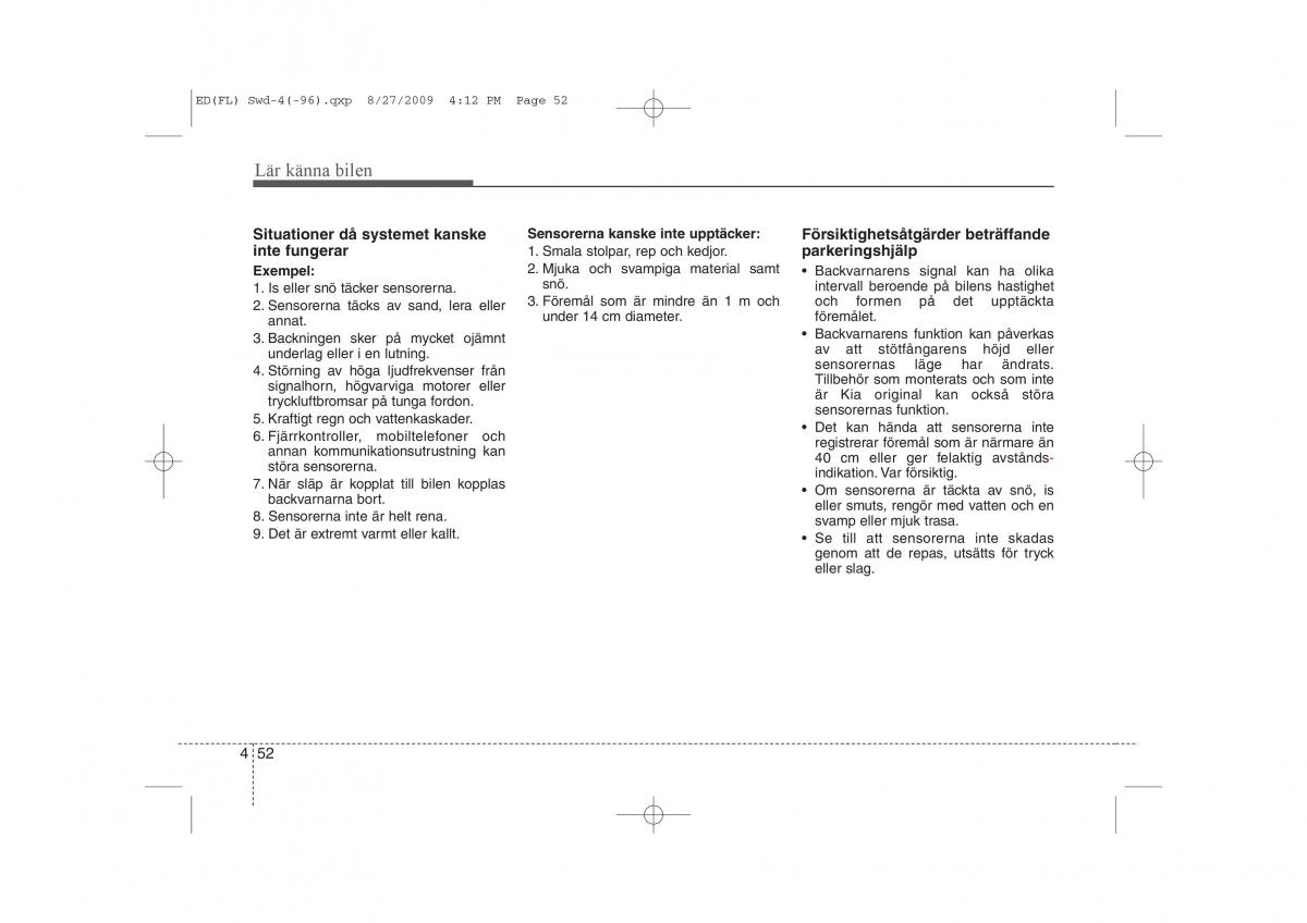 KIA Ceed I 1 instruktionsbok / page 113