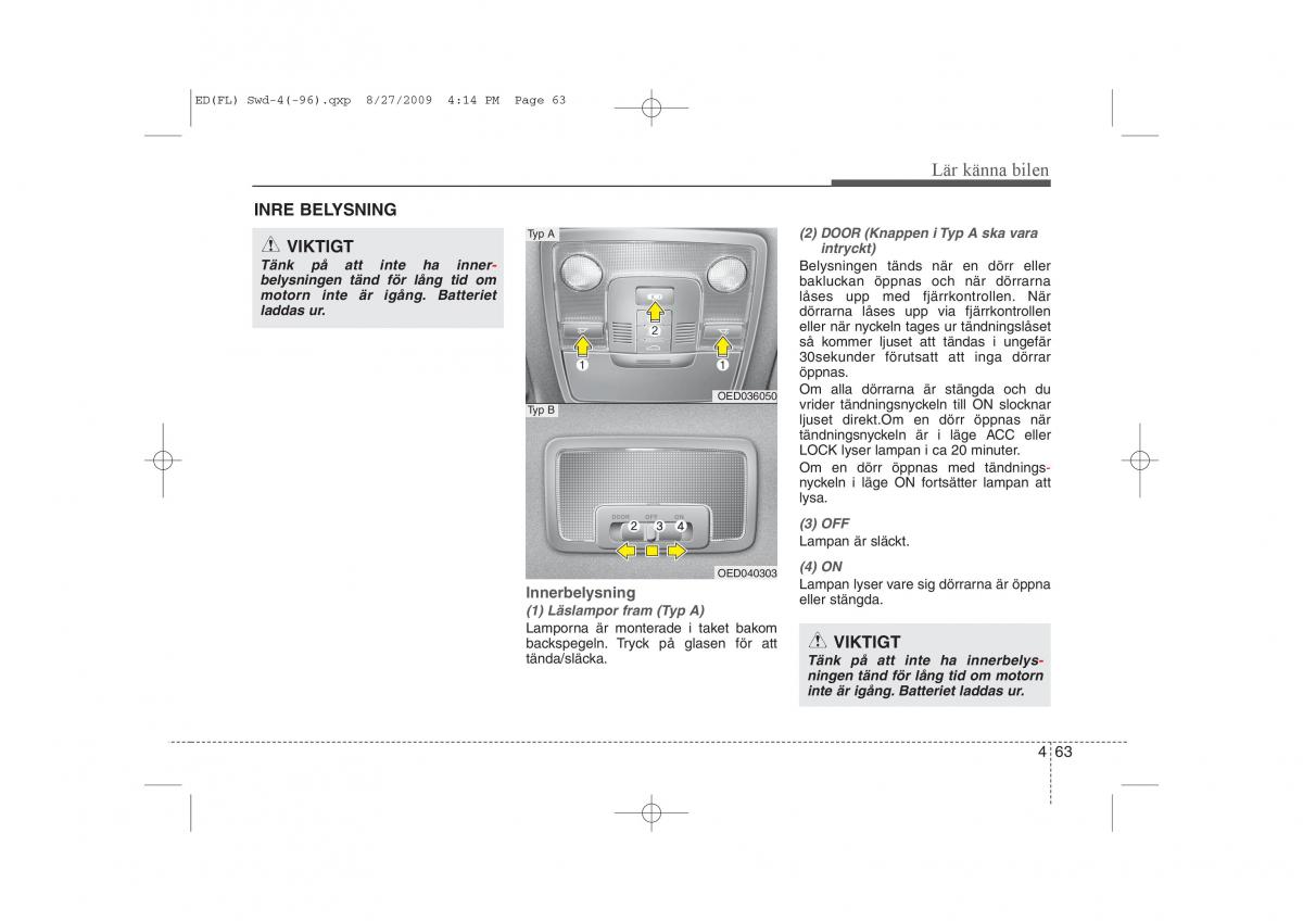 KIA Ceed I 1 instruktionsbok / page 124