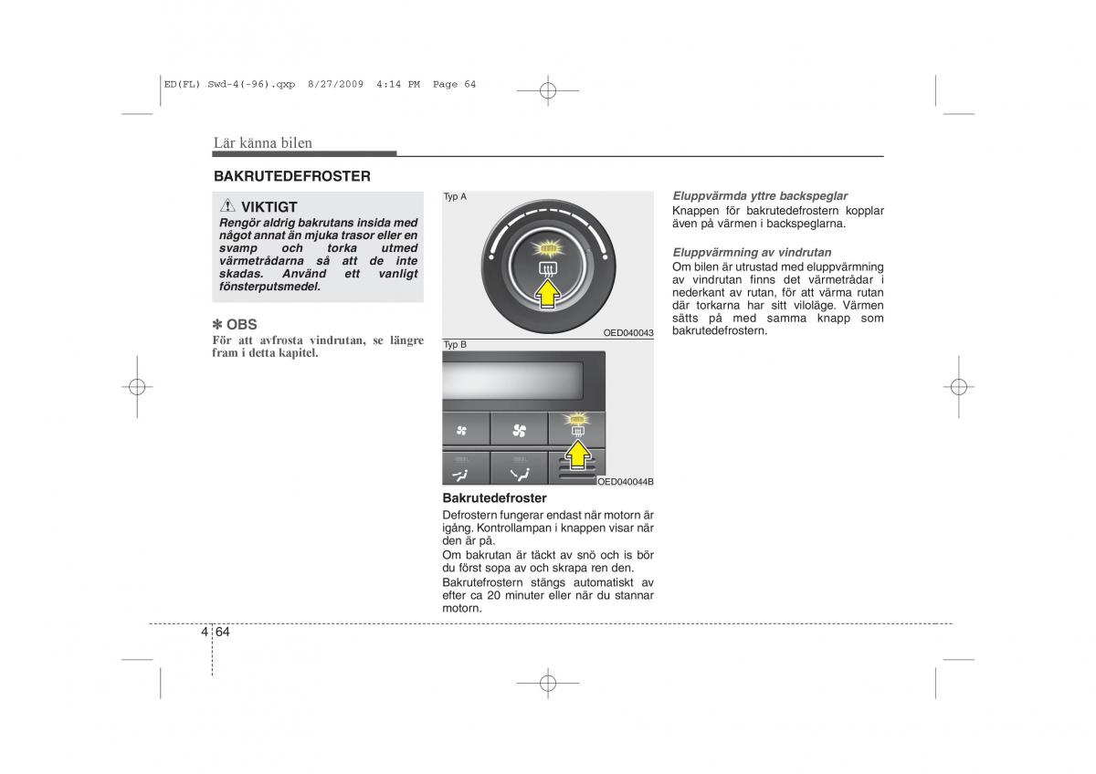 KIA Ceed I 1 instruktionsbok / page 125