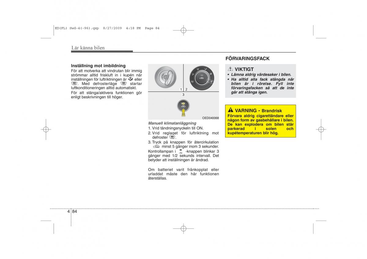 KIA Ceed I 1 instruktionsbok / page 145