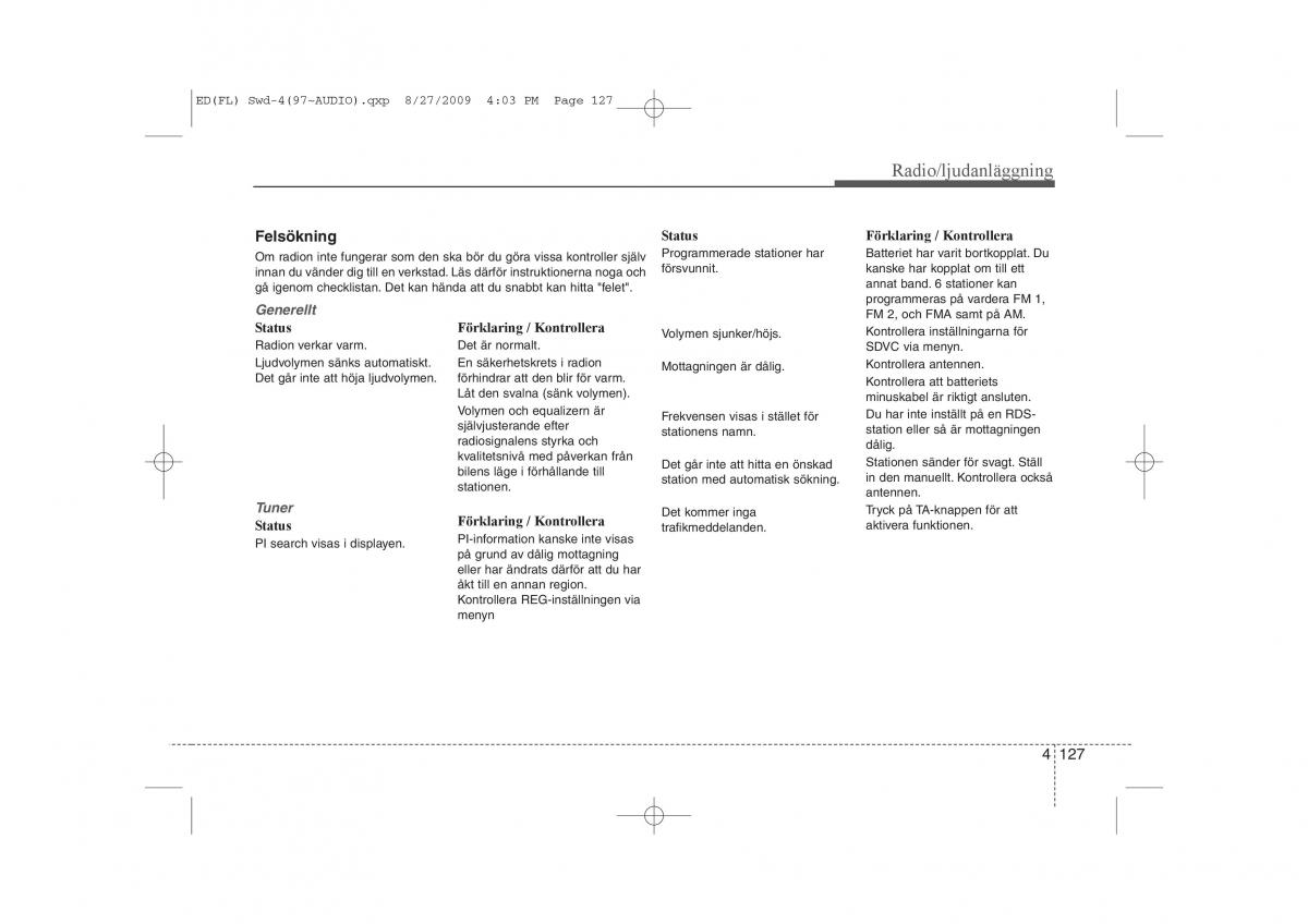 KIA Ceed I 1 instruktionsbok / page 188