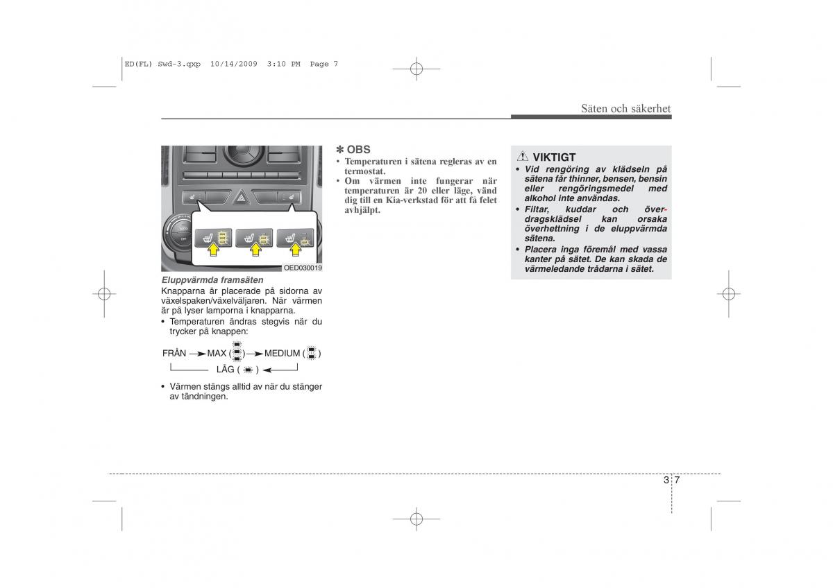 KIA Ceed I 1 instruktionsbok / page 20