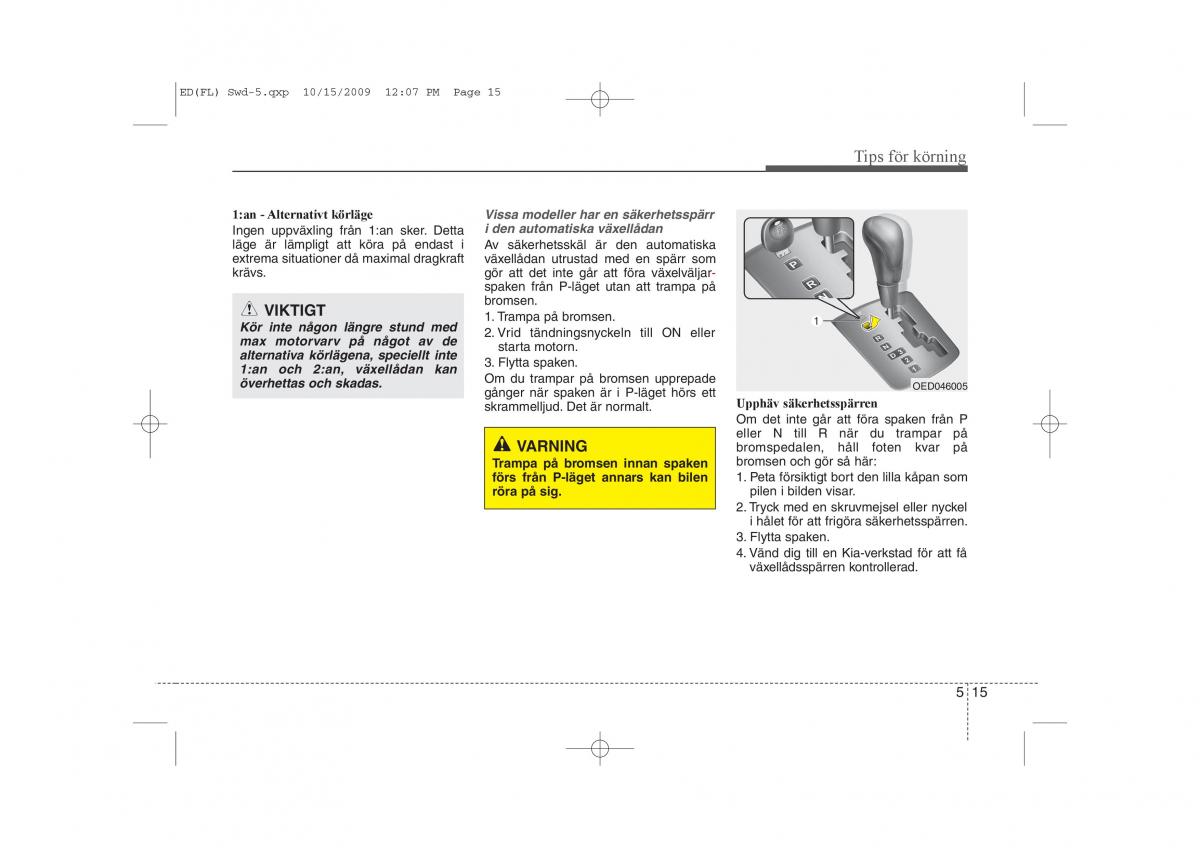 KIA Ceed I 1 instruktionsbok / page 205