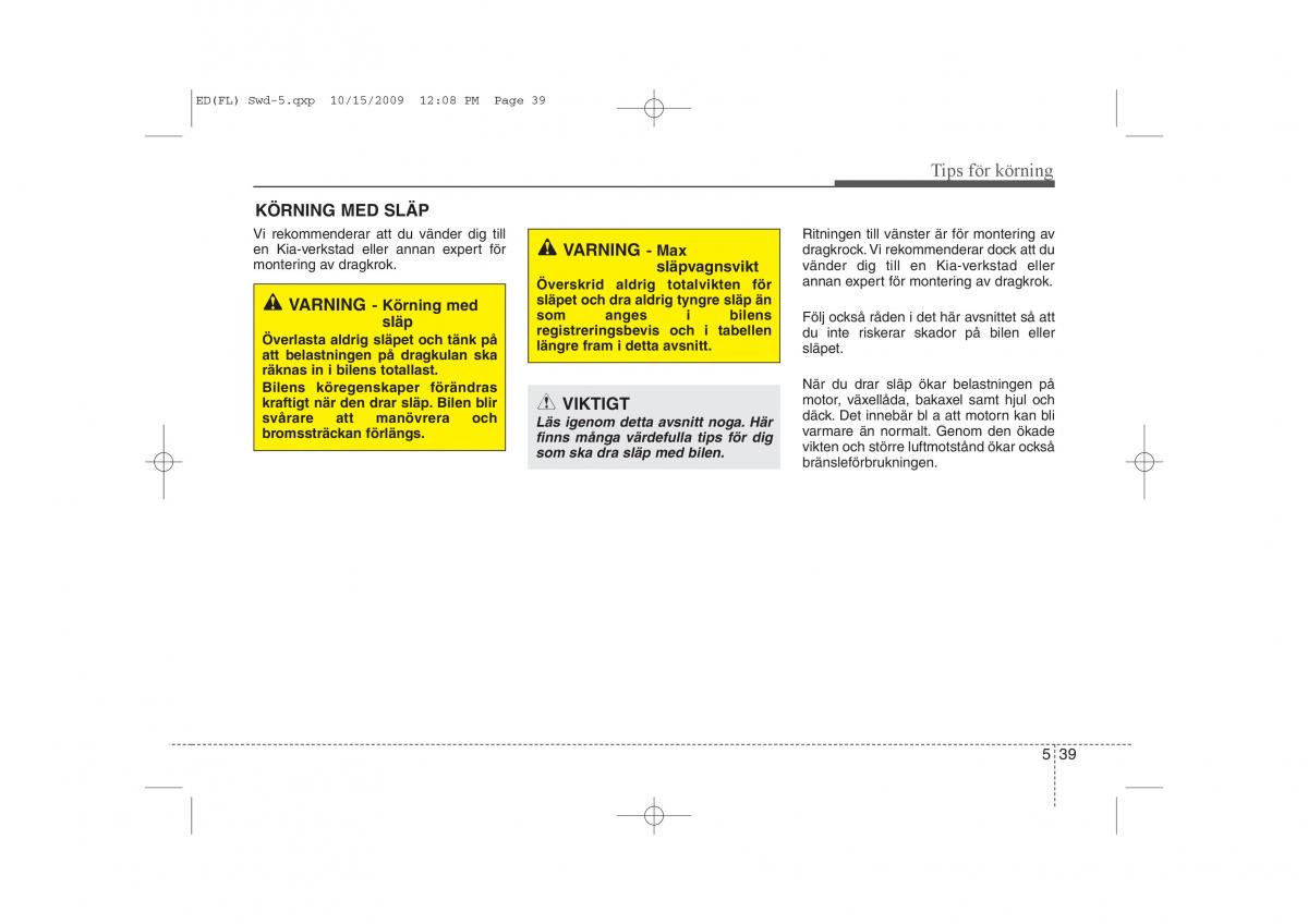 KIA Ceed I 1 instruktionsbok / page 229