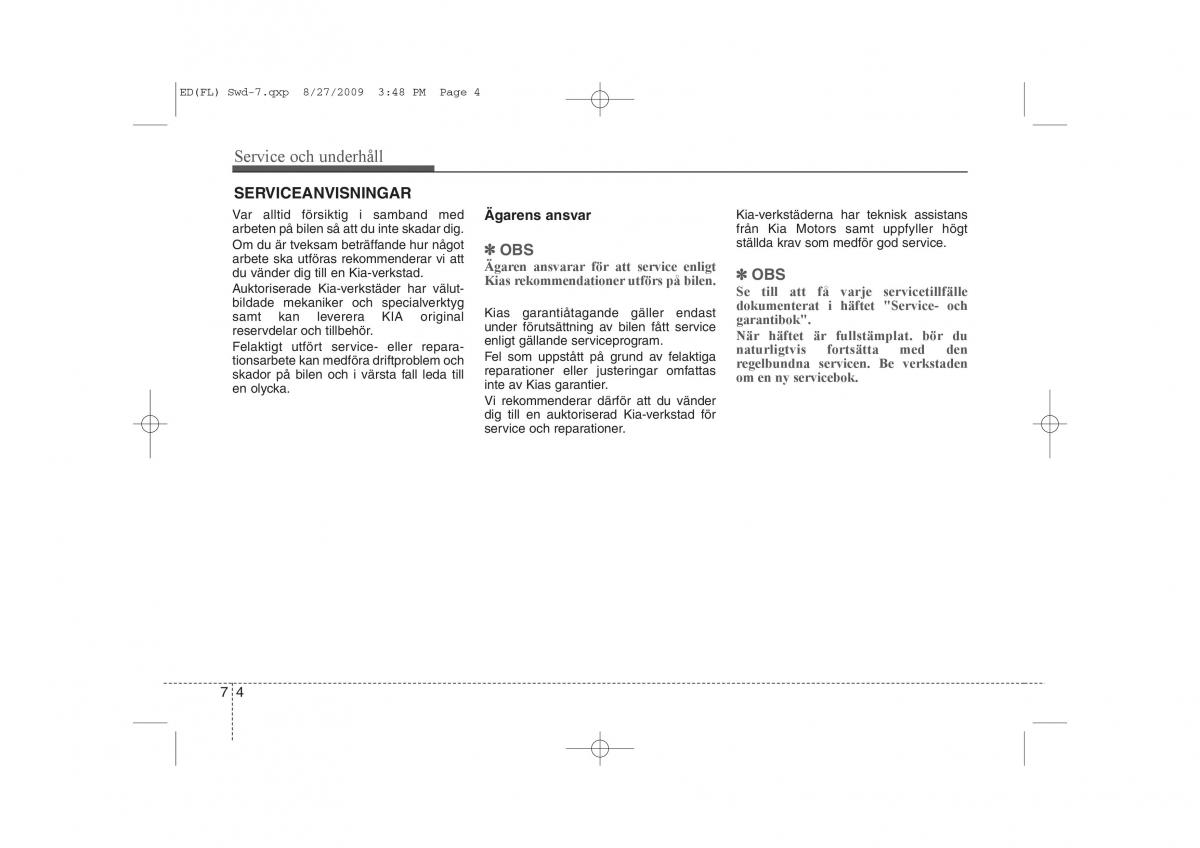 KIA Ceed I 1 instruktionsbok / page 261