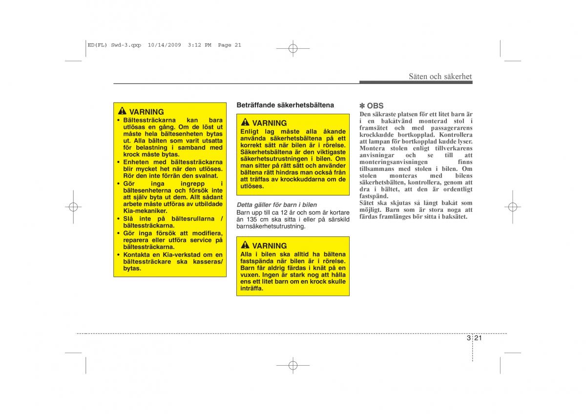 KIA Ceed I 1 instruktionsbok / page 34