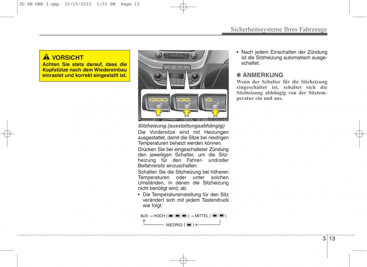 KIA Ceed II 2 Handbuch / page 33