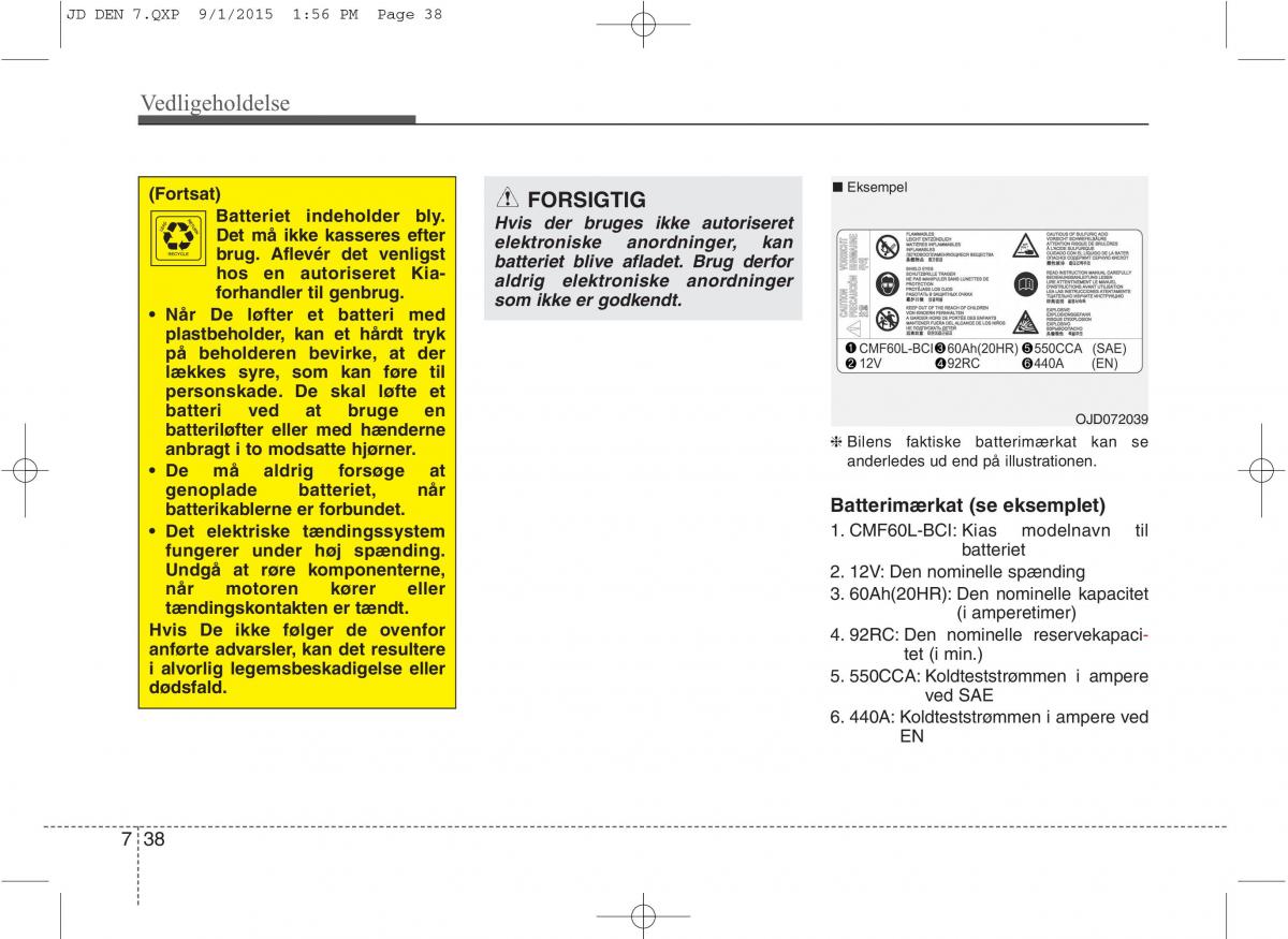 KIA Ceed II 2 Bilens instruktionsbog / page 542