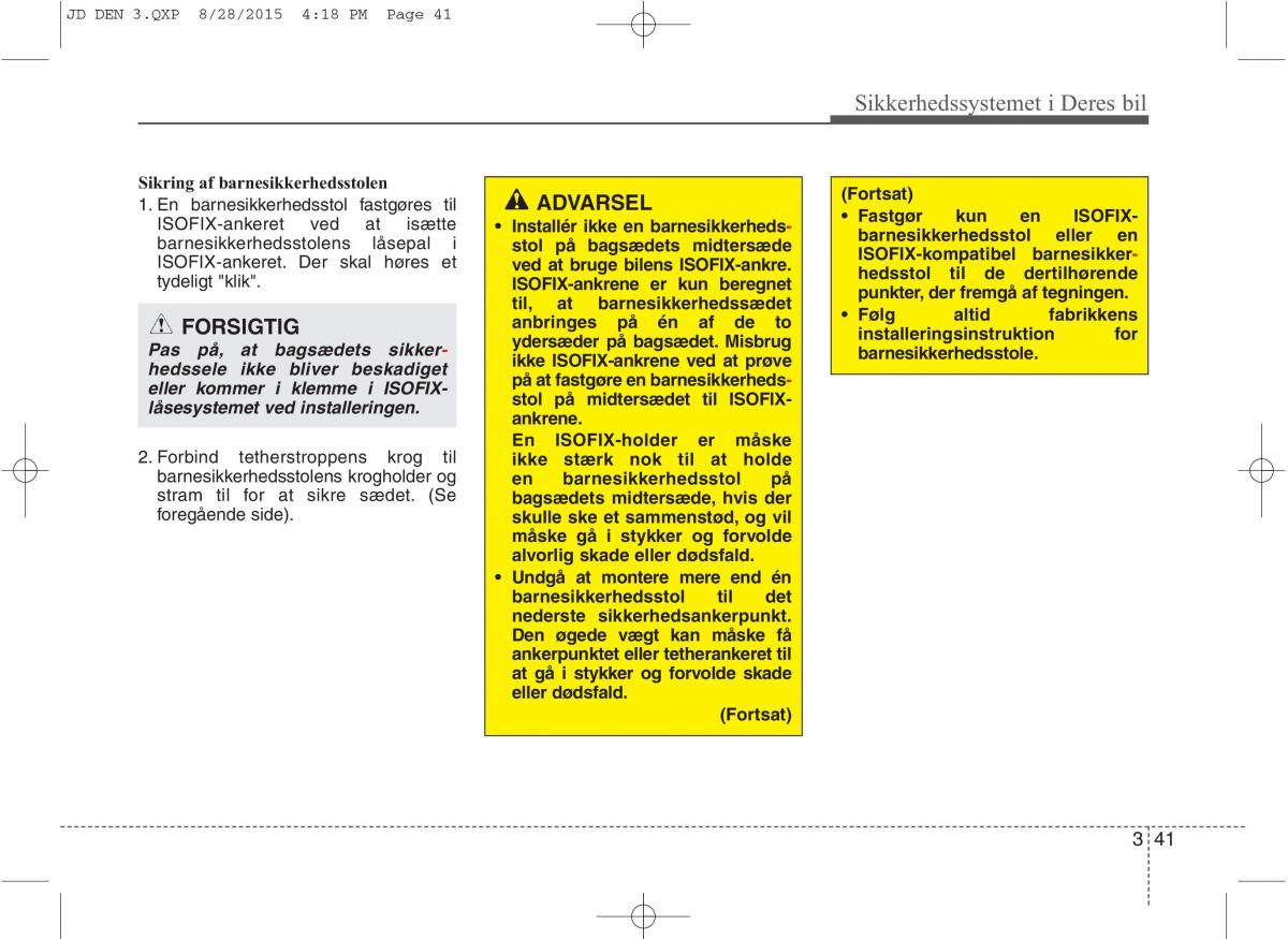 KIA Ceed II 2 Bilens instruktionsbog / page 58