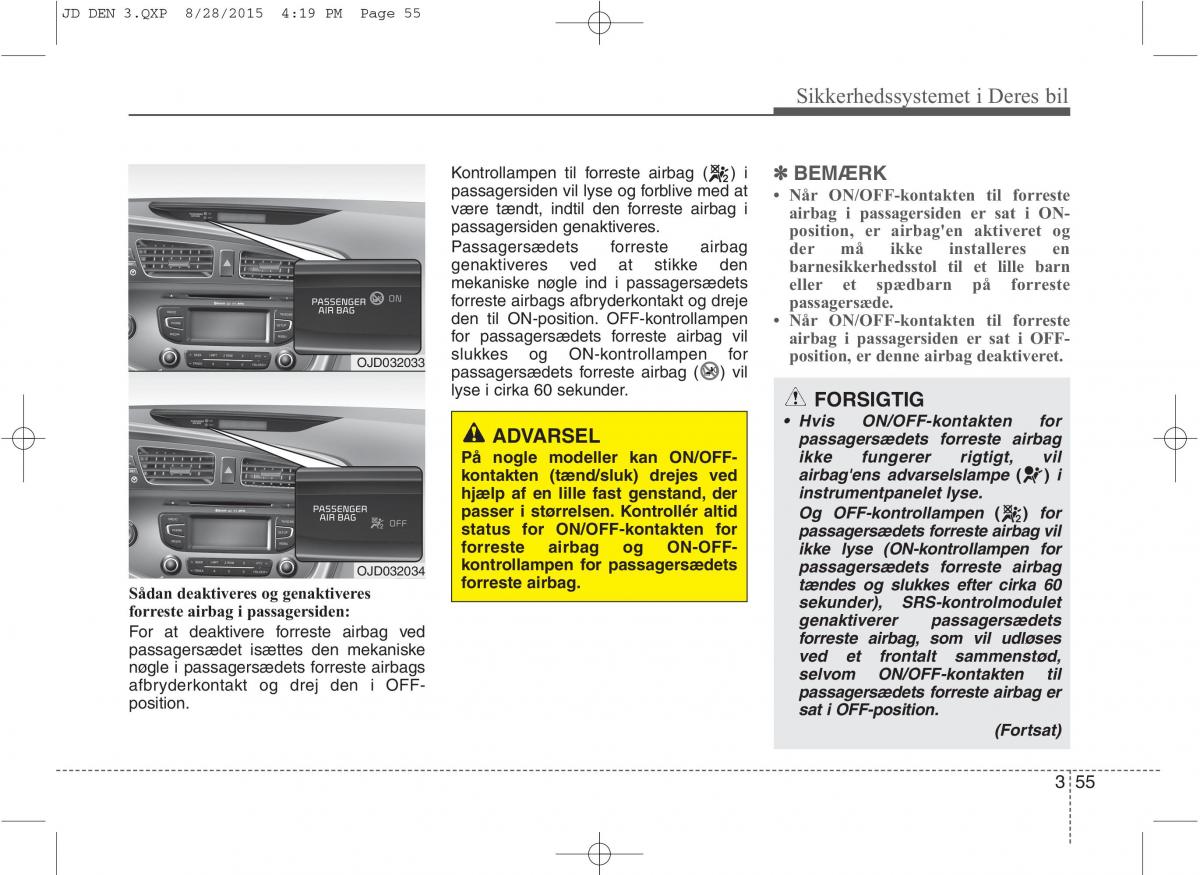 KIA Ceed II 2 Bilens instruktionsbog / page 72