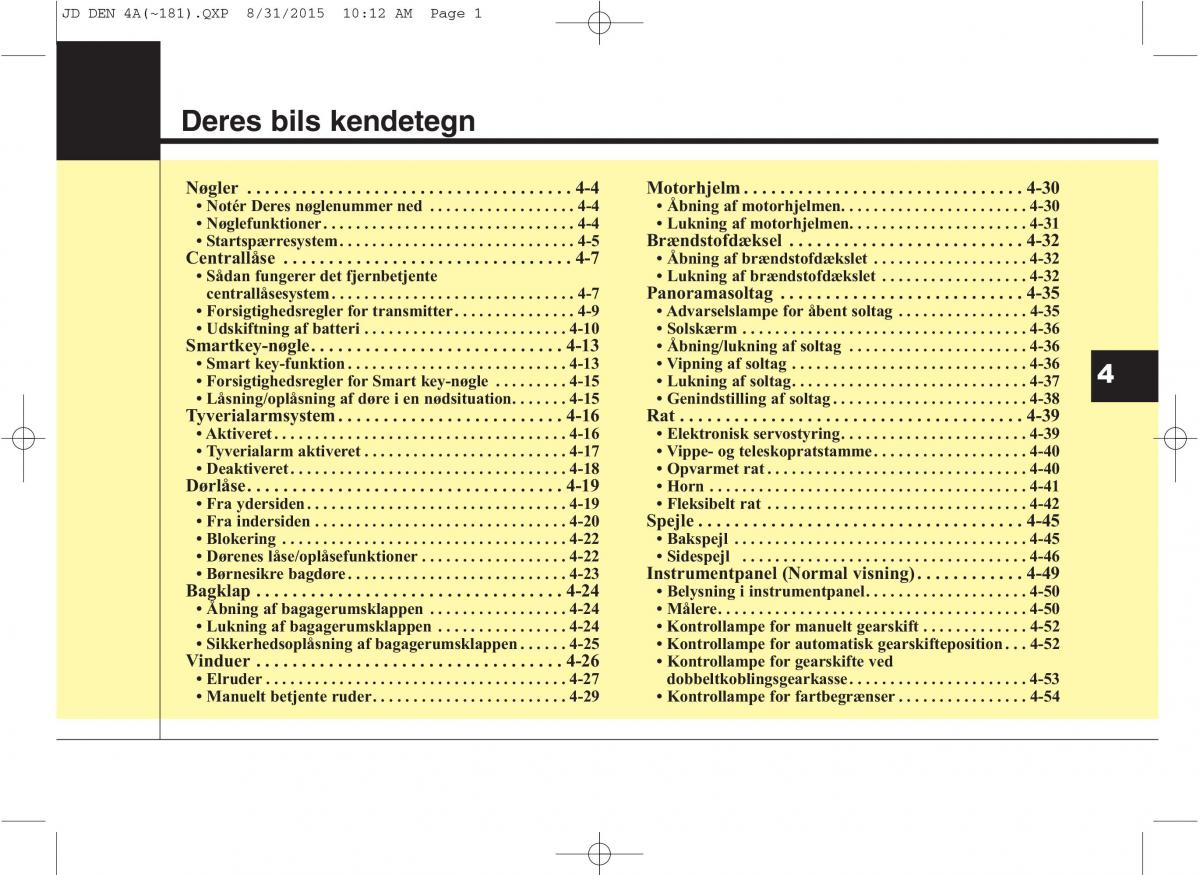 KIA Ceed II 2 Bilens instruktionsbog / page 85