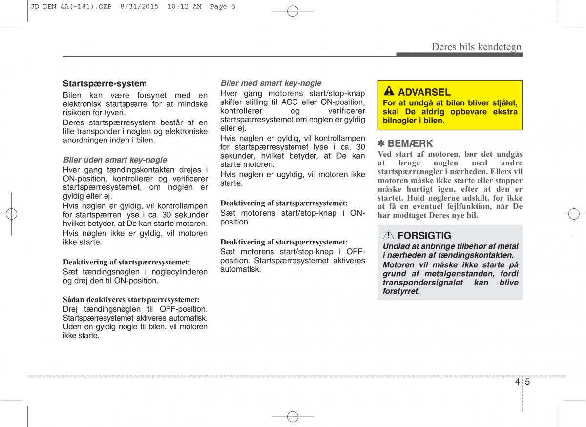 KIA Ceed II 2 Bilens instruktionsbog / page 89