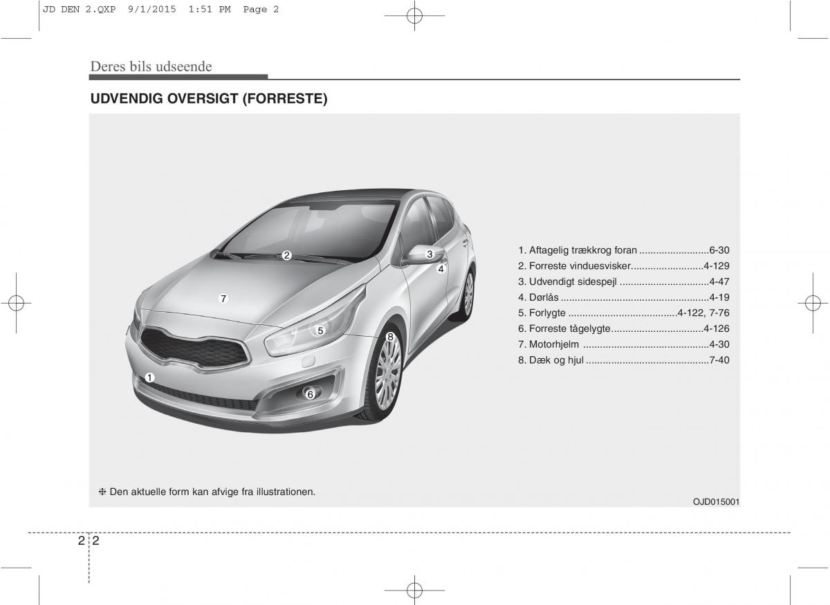 KIA Ceed II 2 Bilens instruktionsbog / page 10