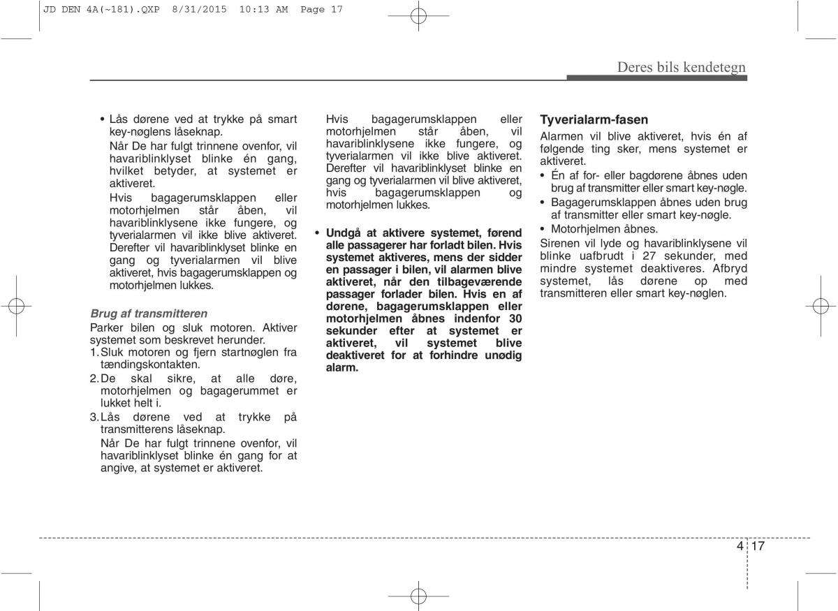 KIA Ceed II 2 Bilens instruktionsbog / page 101