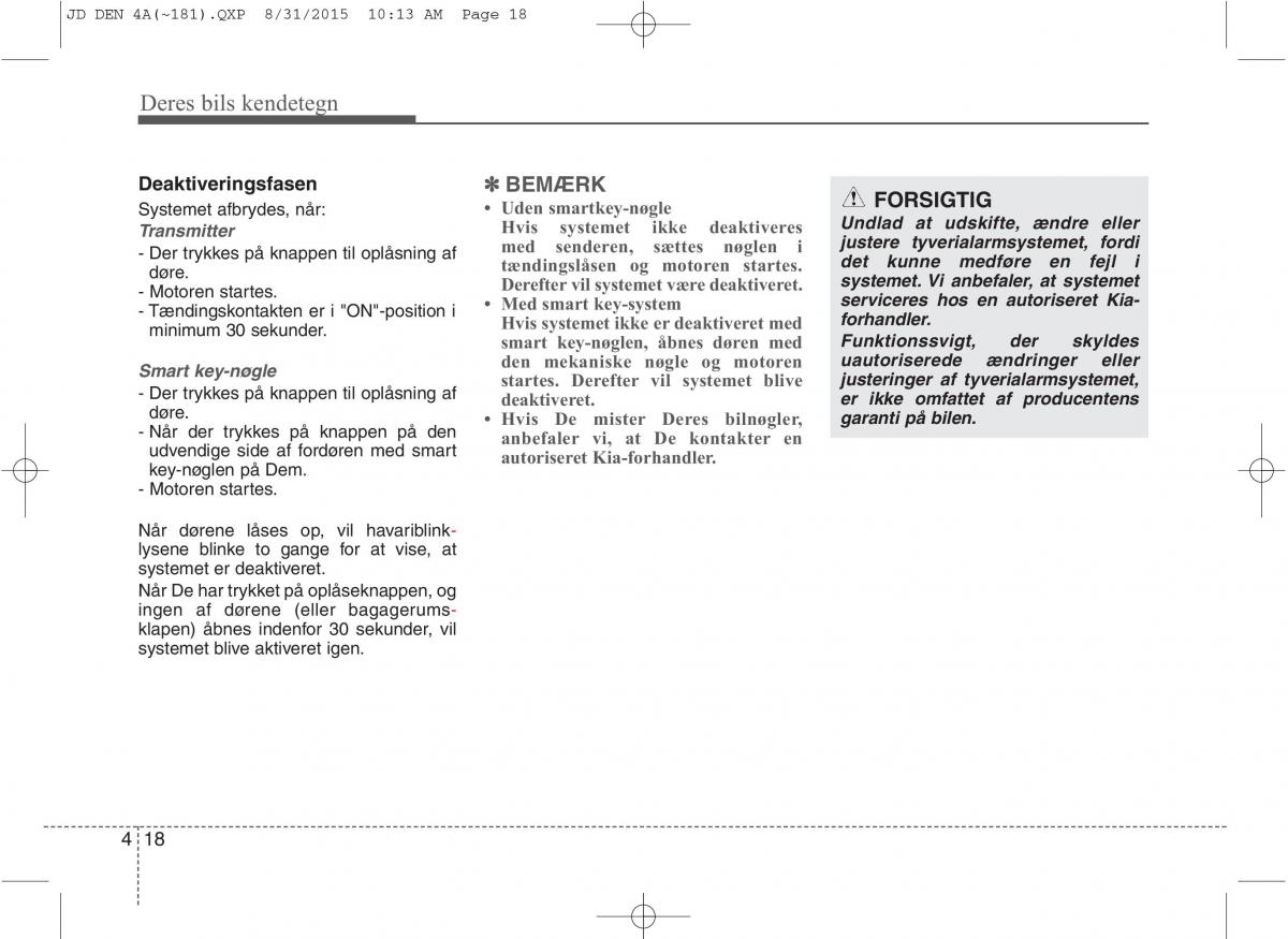 KIA Ceed II 2 Bilens instruktionsbog / page 102