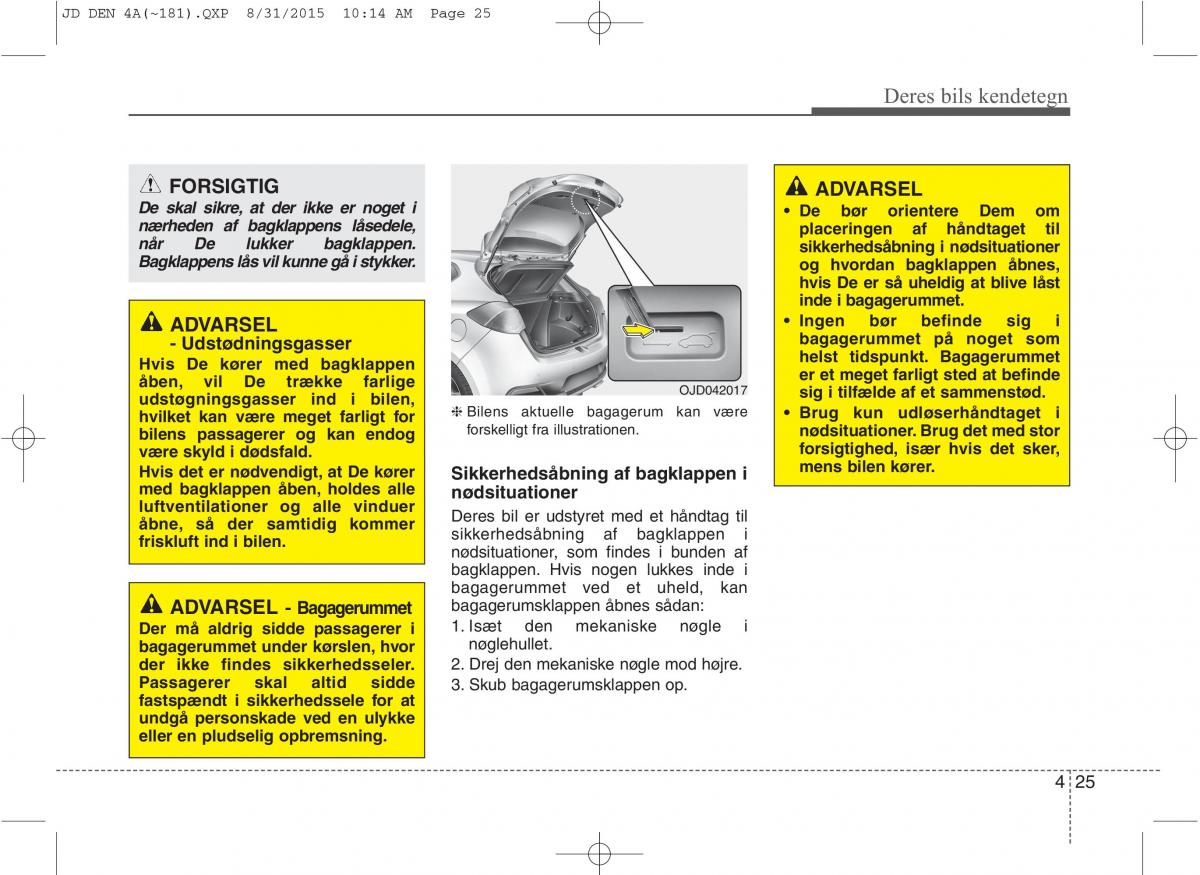 KIA Ceed II 2 Bilens instruktionsbog / page 109