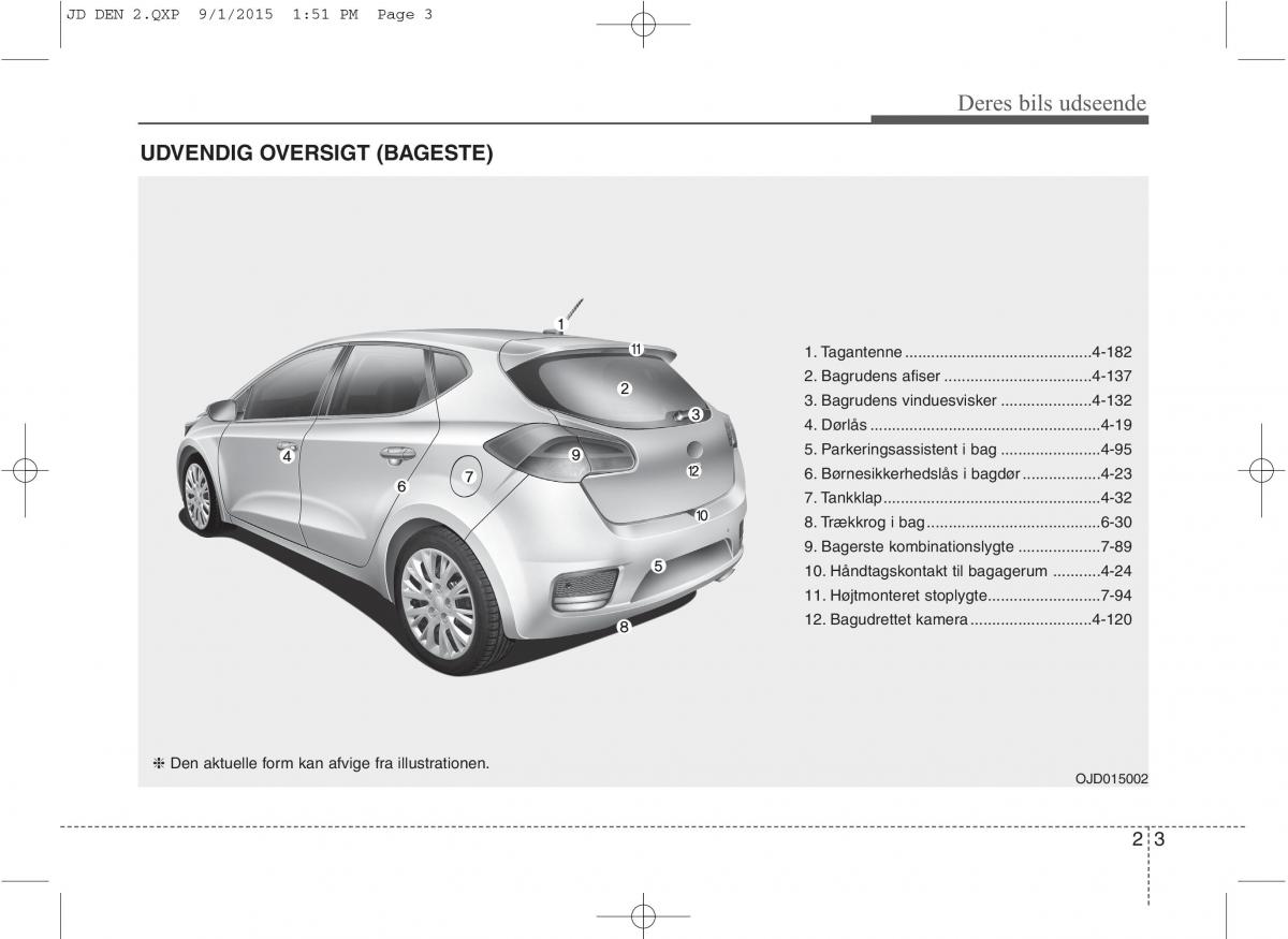 KIA Ceed II 2 Bilens instruktionsbog / page 11