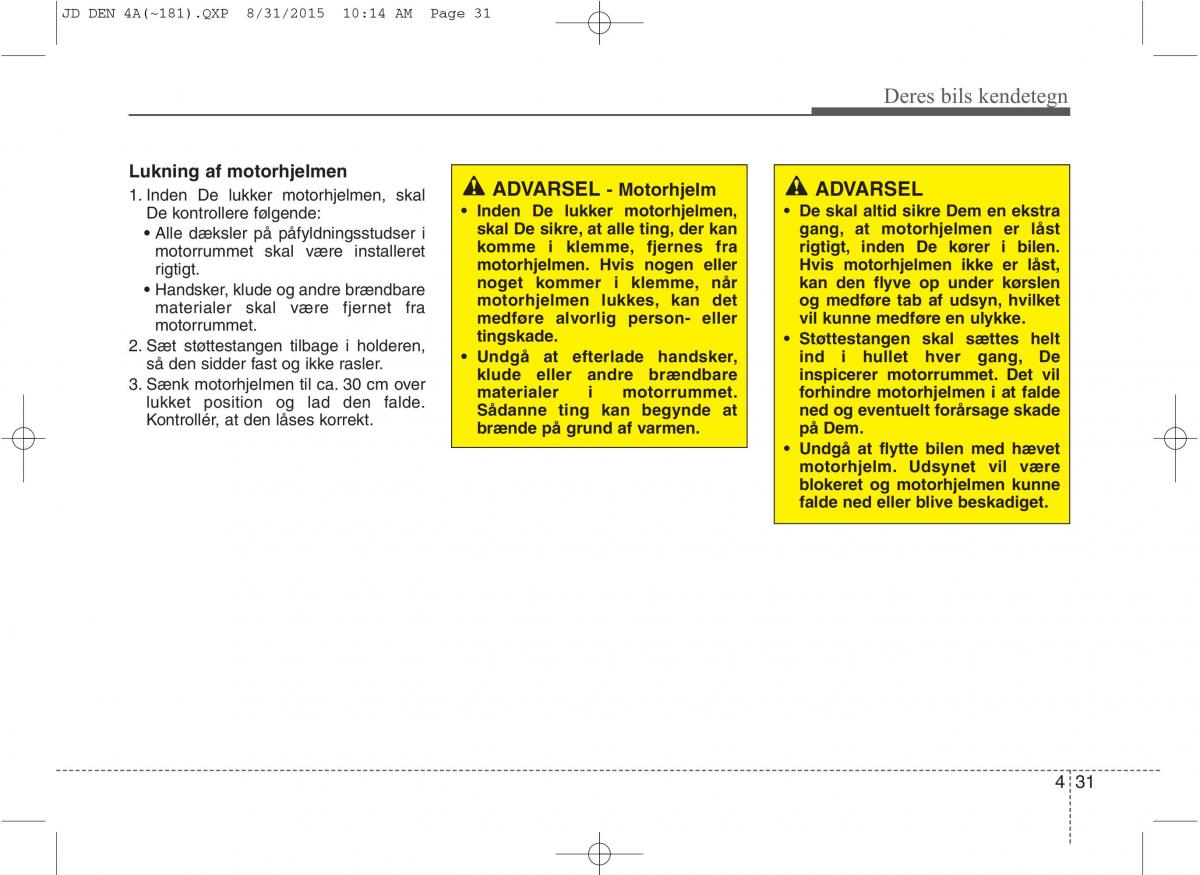 KIA Ceed II 2 Bilens instruktionsbog / page 115