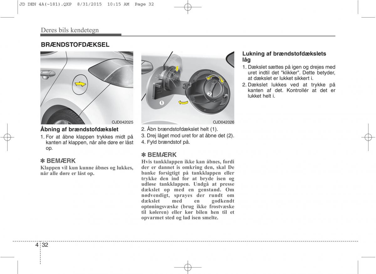 KIA Ceed II 2 Bilens instruktionsbog / page 116