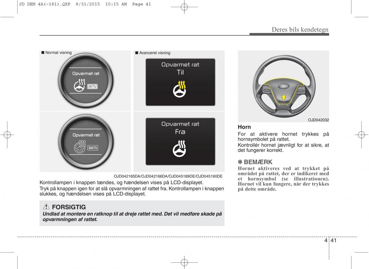 KIA Ceed II 2 Bilens instruktionsbog / page 125