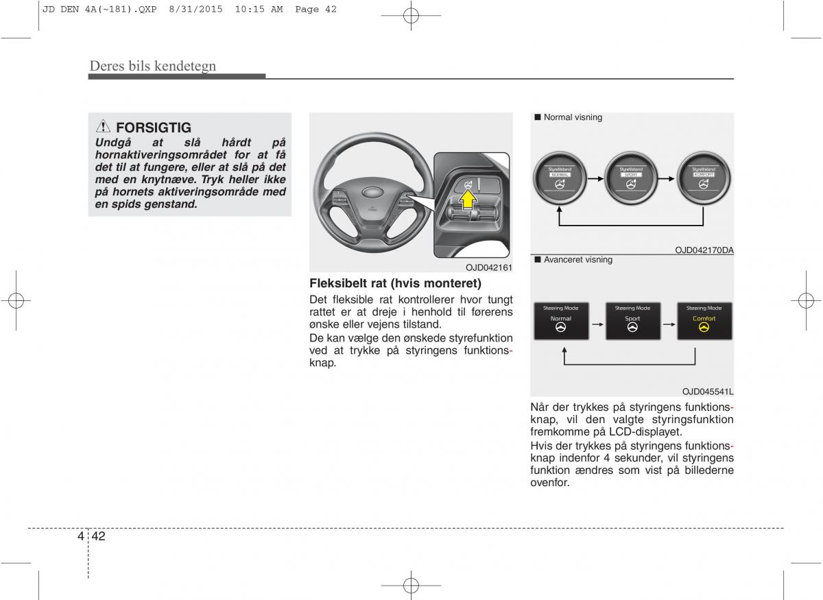 KIA Ceed II 2 Bilens instruktionsbog / page 126