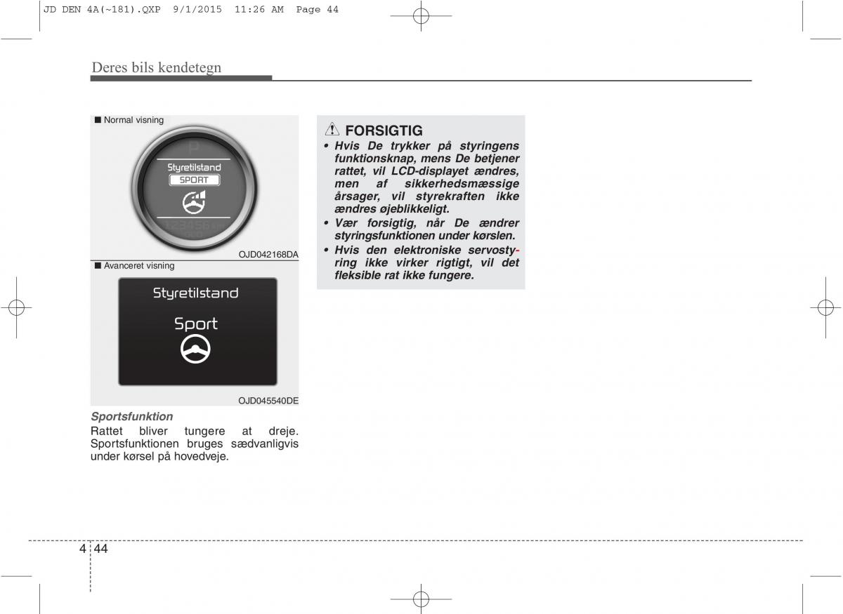 KIA Ceed II 2 Bilens instruktionsbog / page 128