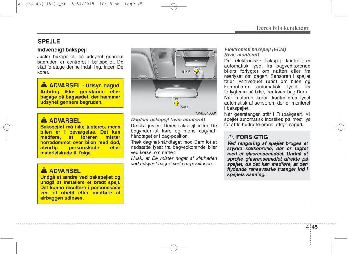 KIA Ceed II 2 Bilens instruktionsbog / page 129