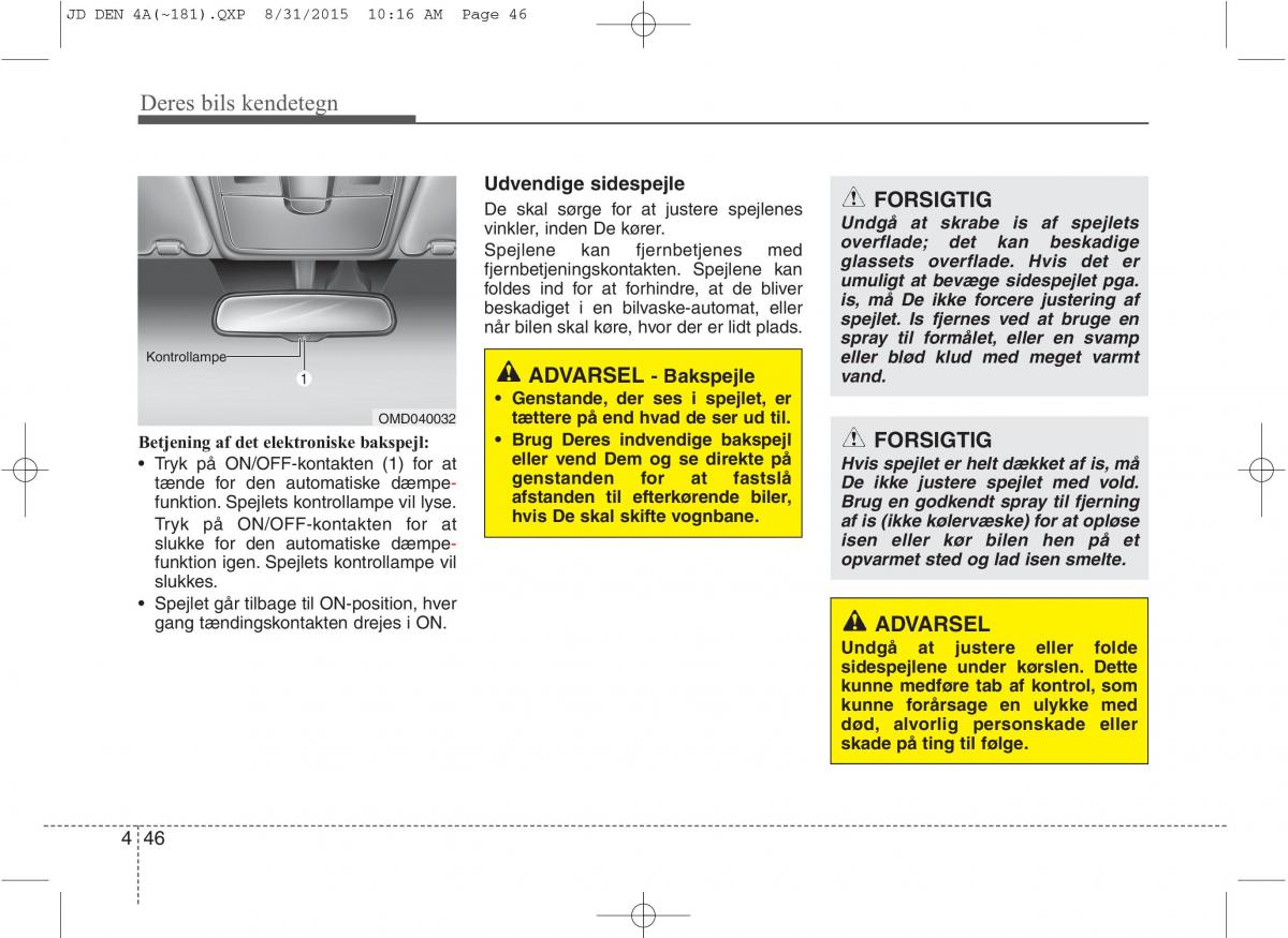 KIA Ceed II 2 Bilens instruktionsbog / page 130