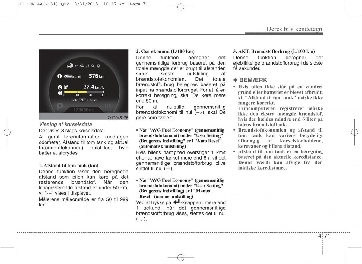 KIA Ceed II 2 Bilens instruktionsbog / page 155