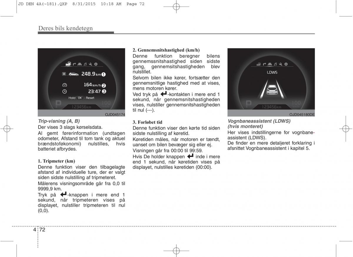 KIA Ceed II 2 Bilens instruktionsbog / page 156