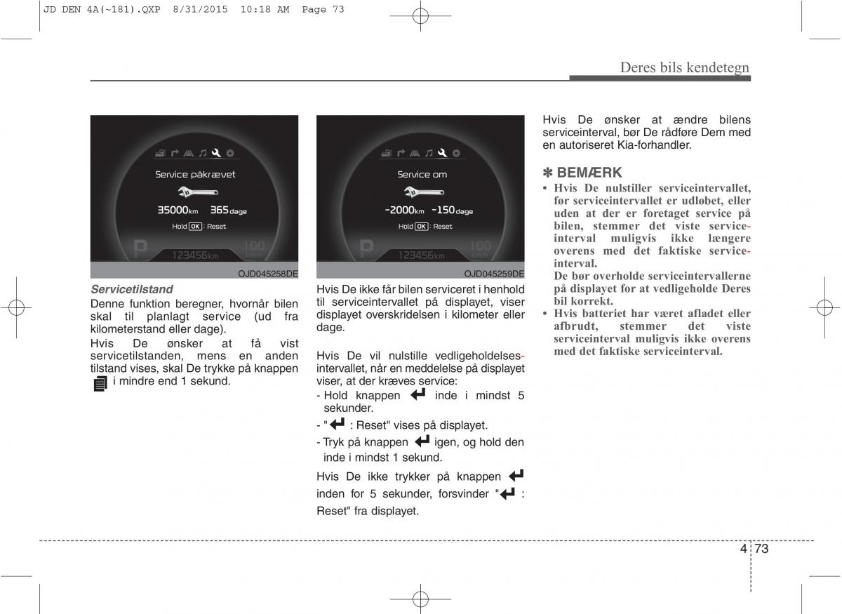 KIA Ceed II 2 Bilens instruktionsbog / page 157