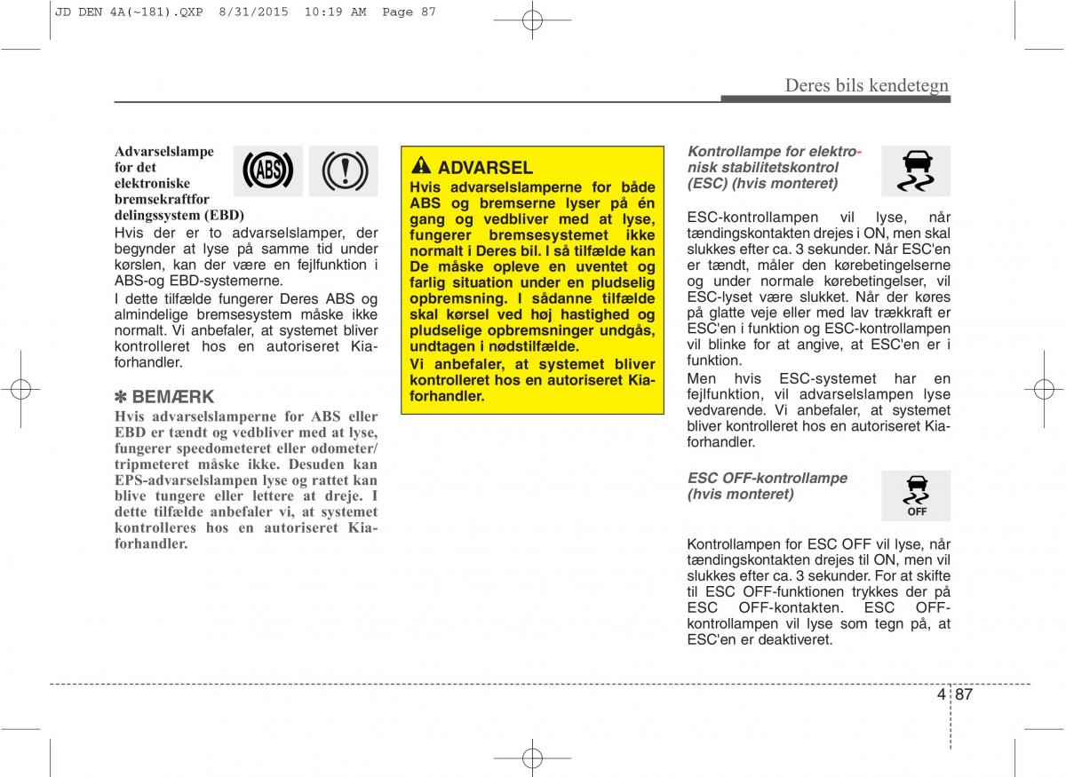 KIA Ceed II 2 Bilens instruktionsbog / page 171