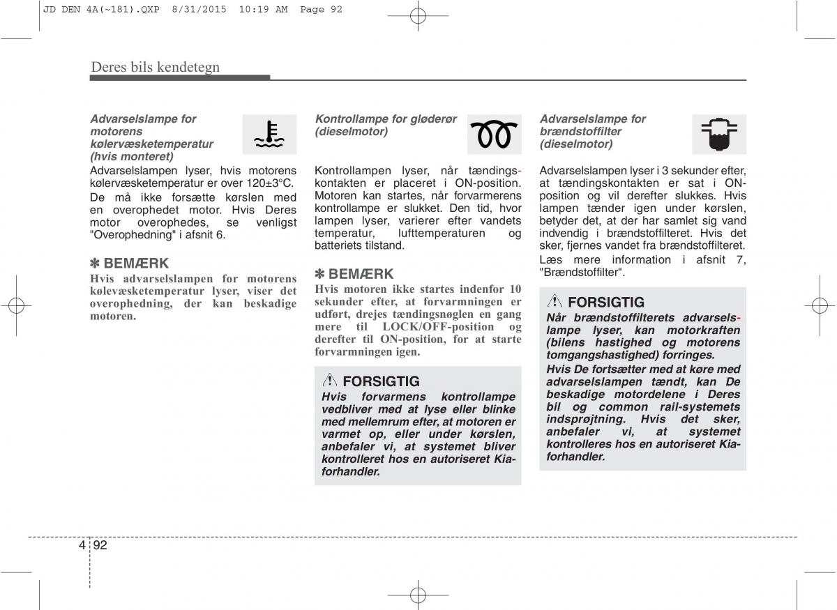 KIA Ceed II 2 Bilens instruktionsbog / page 176