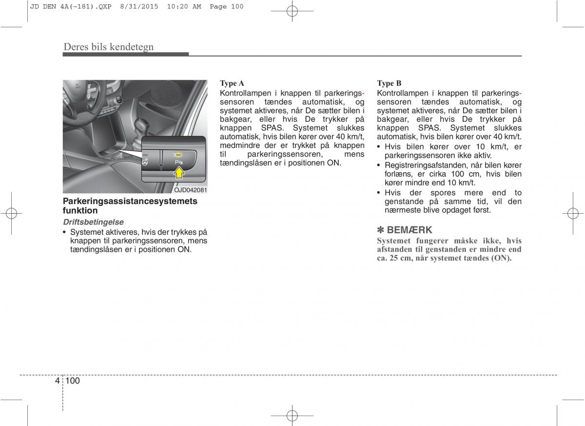 KIA Ceed II 2 Bilens instruktionsbog / page 184