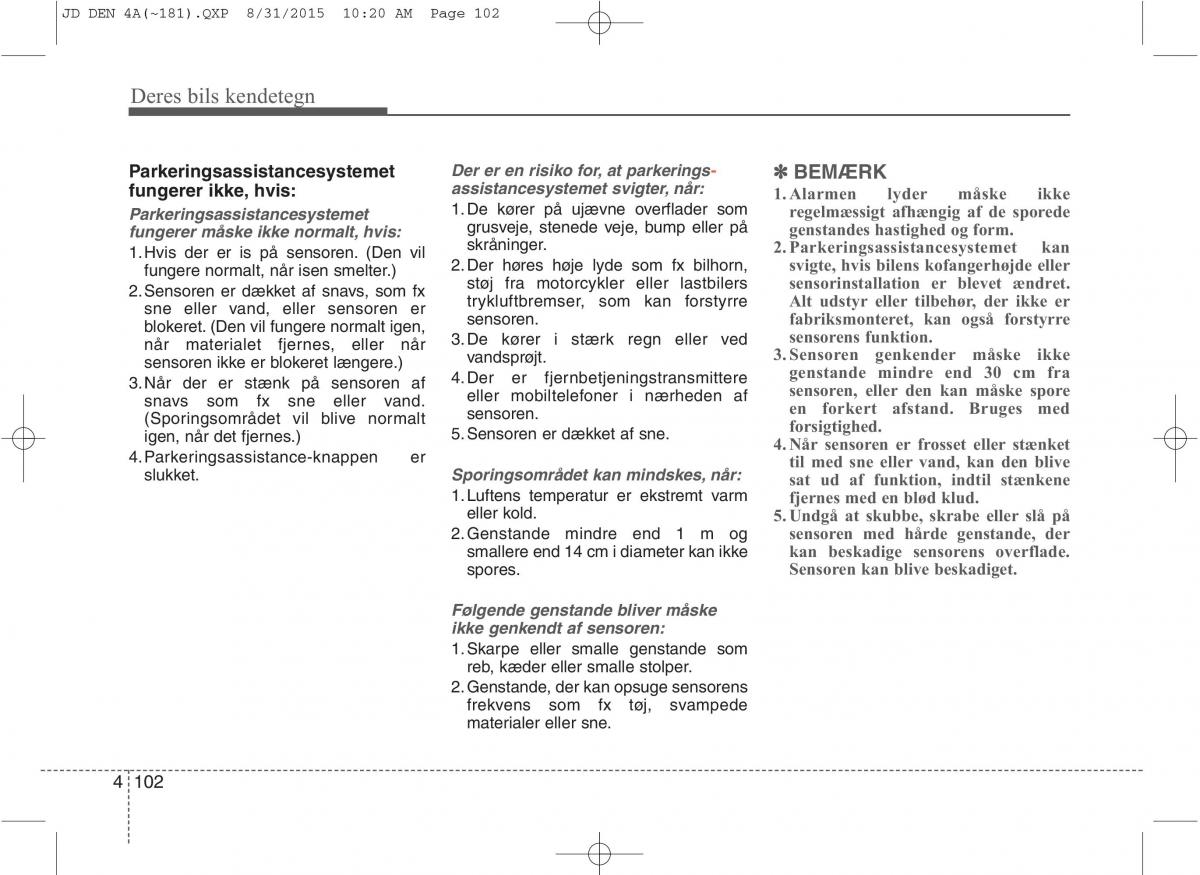 KIA Ceed II 2 Bilens instruktionsbog / page 186