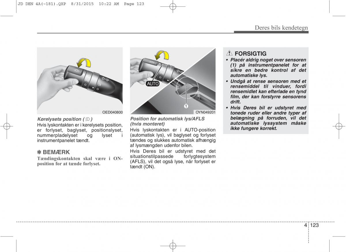 KIA Ceed II 2 Bilens instruktionsbog / page 207