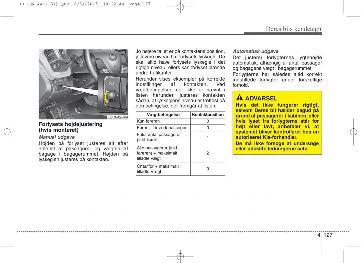 KIA Ceed II 2 Bilens instruktionsbog / page 211