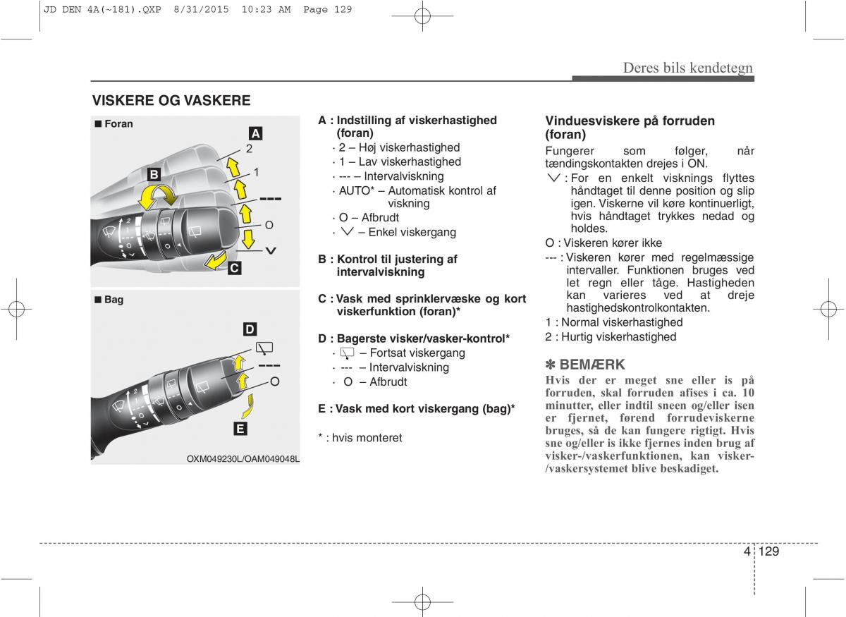 KIA Ceed II 2 Bilens instruktionsbog / page 213