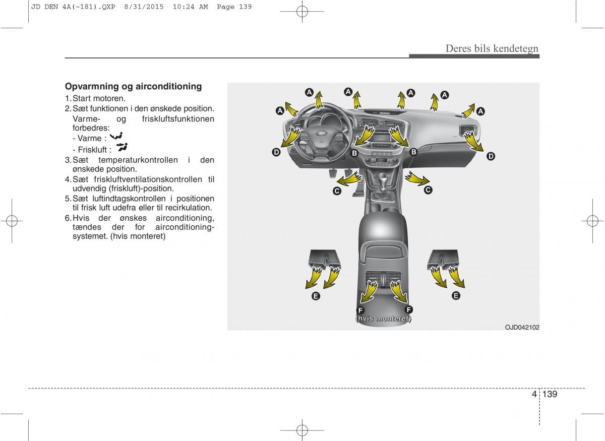 KIA Ceed II 2 Bilens instruktionsbog / page 223