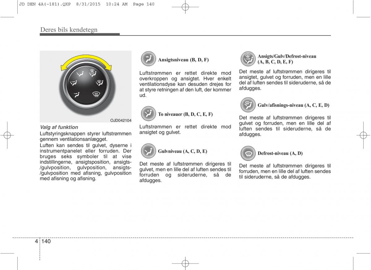 KIA Ceed II 2 Bilens instruktionsbog / page 224