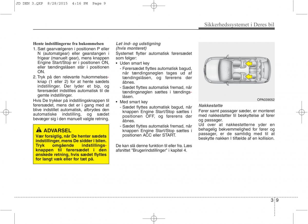 KIA Ceed II 2 Bilens instruktionsbog / page 26