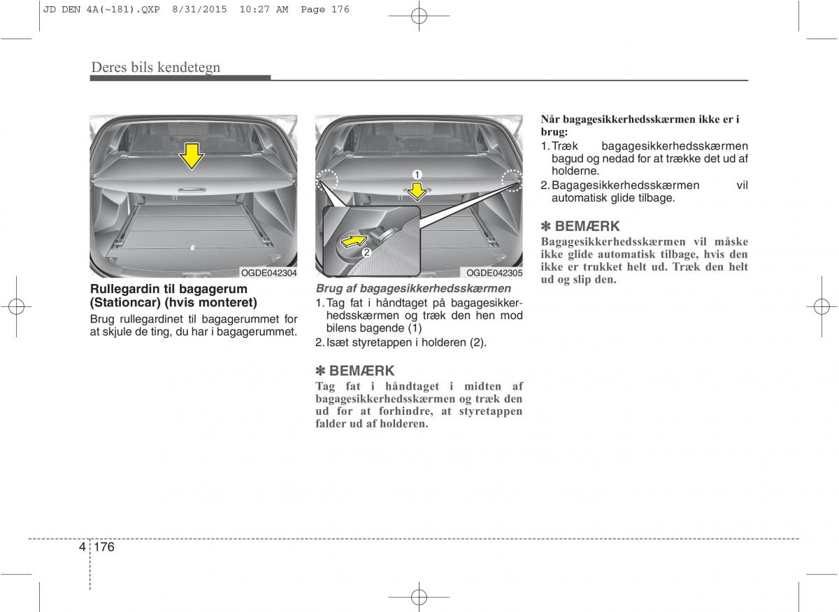 KIA Ceed II 2 Bilens instruktionsbog / page 260