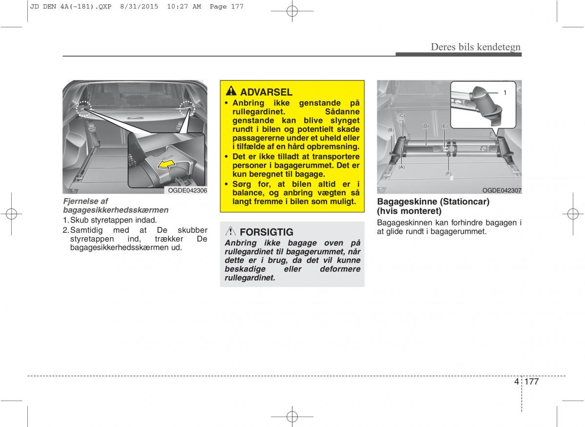 KIA Ceed II 2 Bilens instruktionsbog / page 261