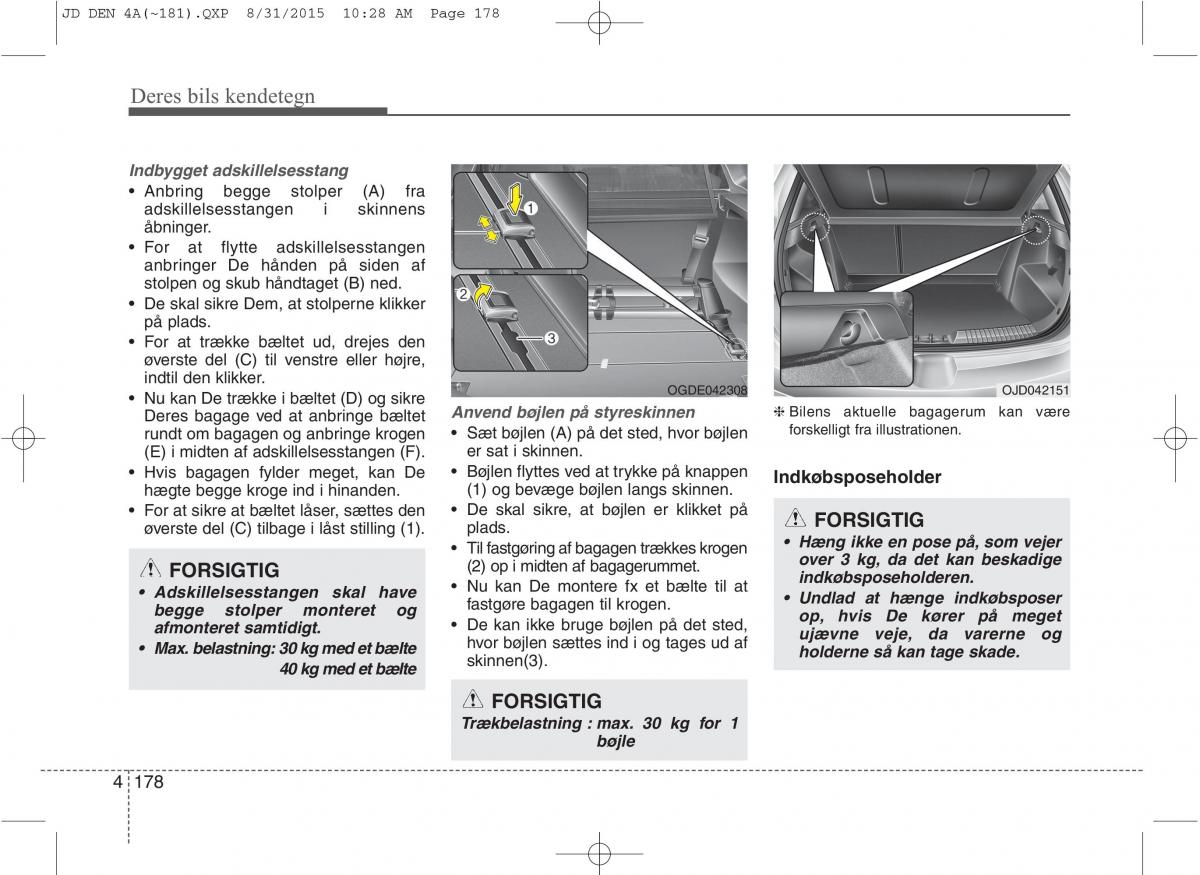 KIA Ceed II 2 Bilens instruktionsbog / page 262