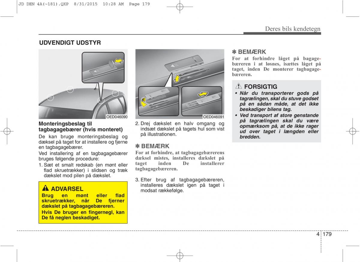 KIA Ceed II 2 Bilens instruktionsbog / page 263